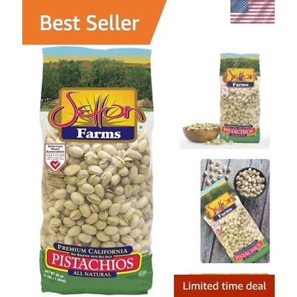 California Grown Dry Roasted Pistachios with Sea Salt - 3lb Heart-Healthy Snack