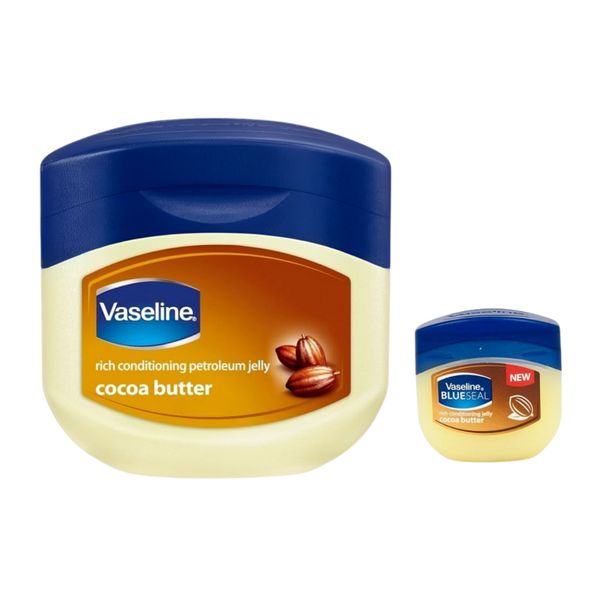 Vaseline Petroleum Jelly Cocoa Butter 8.45 FL OZ + 1 travel size (Pack of 2)