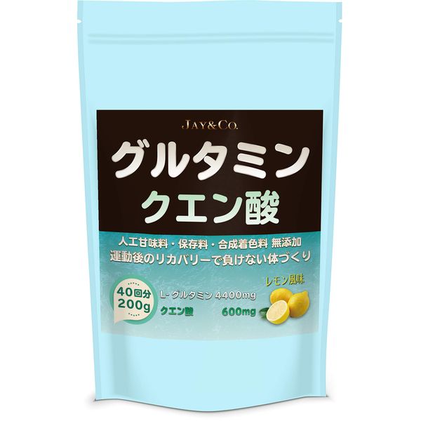 JAY&CO. グルタミン + クエン酸 (レモン, 200g)