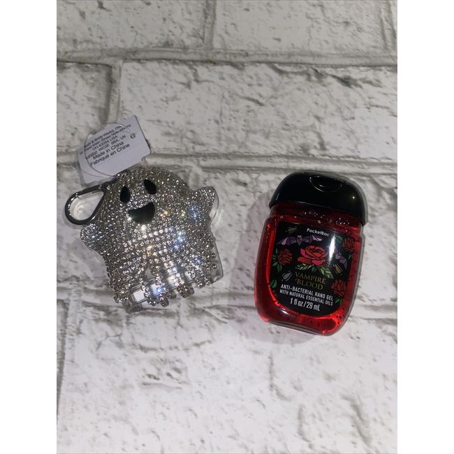 NEW Bling Ghost PocketBac Sanitizer Holder Bath & Body Works & Hand Gel