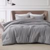Bedsure Queen Comforter Set - Dark Grey Comforter Queen Size, Soft Bedding fo...