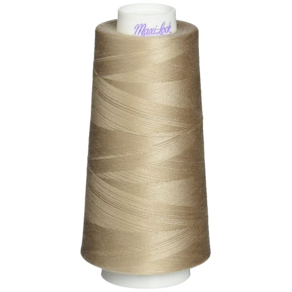 American & Efird Maxi-Lock Cone 3000 Yards-Beige Thread Spool, by The Yard, Brown