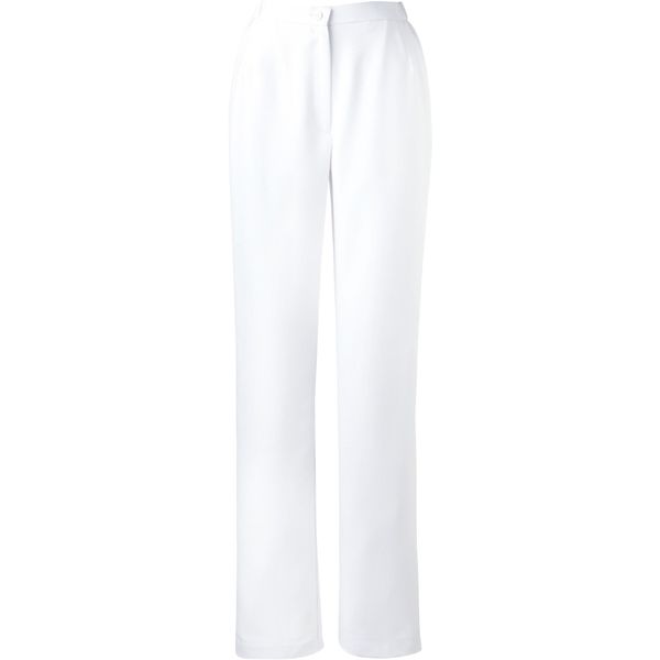 Fork 6006EW Women's Medical Scrub Pants, White Coat, Straight Pants, Elastic Armpit, white