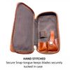 Parker Safety Razor, Genuine Leather Double Edge Safety Razor Zippered Travel Case - Holds Safety Razor and Blade Pack