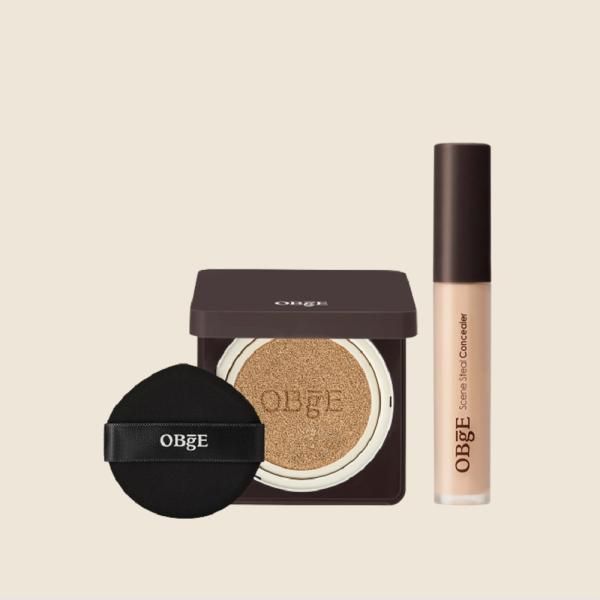 OBGE 1+1 Objet Perfect Homme Men&#39;s Cushion + Thin Steel Concealer Set All-in-one Foundation BB