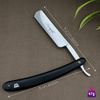 3 Pieces Men's Shaving Set with Straight Razor in Black Colour,Double Sided Leather Strop & Sharping Paste (3Pcs)
