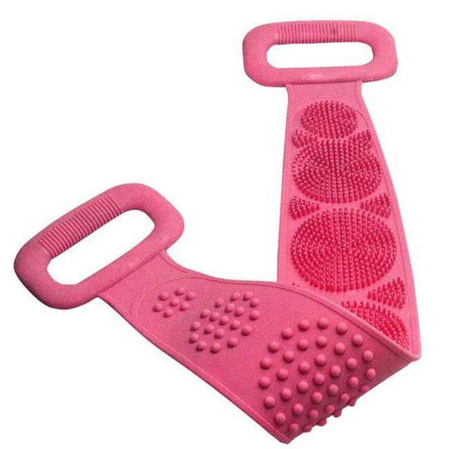 62x11cm Silicone Back Bath Shower Wash Body Belt Brush Bath Towel Exfoliating Body Brush Long silicone bath brush