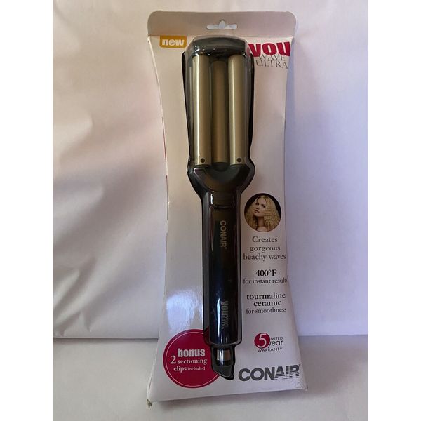 NEW! Conair YOU Wave Ultra Tourmaline Ceramic 3 Barrel Curling Iron Waver Styler