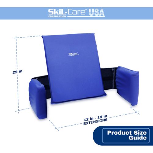 Skil-Care Adjustable Lateral Support, Width Adjusts from 12" W to 19" W - Minimizes Lateral Leaning, Fits Wheelchairs & Most Chairs, Easy-Clean, 7" H x 9" D, 706055