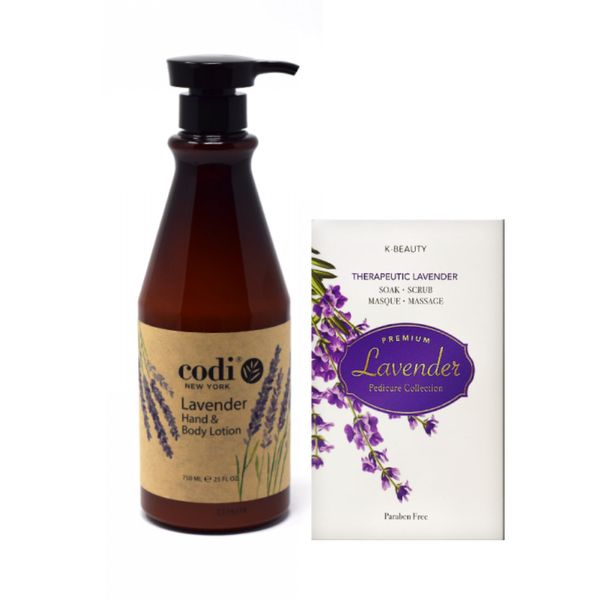 Codi Lavender Hand & Body Lotion 750ml/25oz + Lavender Tea 4 In 1 Pedicure Kit