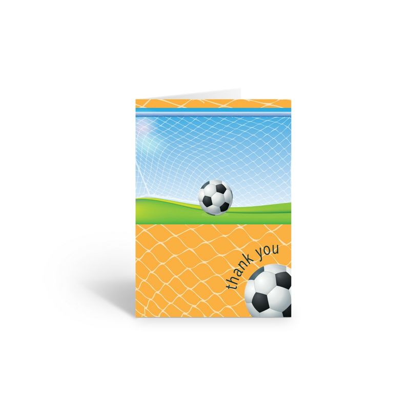 Soccer Themed Thank You Note Card - 10 Boxed Cards & Envelopes - B14075 ...
