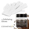 Arabica Coffee Body & Face Scrub- with Exfoliating Glove 100% Natural with Coconut and Shea Butter- Best Acne Best Acne, Anti Cellulite and Stretch Mark treatment, Spider Vein Therapy for Varicose Ve…