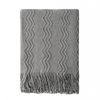 BOURINA Textured Solid Soft Sofa Throw Couch Cover Knitted Decorative Blanket, Dark Grey, 127x152cm