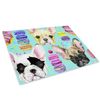 Blue Fashion Puppy Pattern Glass Chopping Board Kitchen Worktop Saver Protector