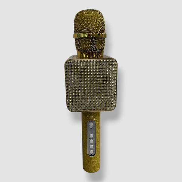 Tzumi Gold PopSolo Gem Edition Bling Karaoke Speaker Bluetooth Microphone