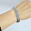 Treasure Bay Womens Solid 925 Sterling Silver Bangle Bracelet Raised Chain Pattern
