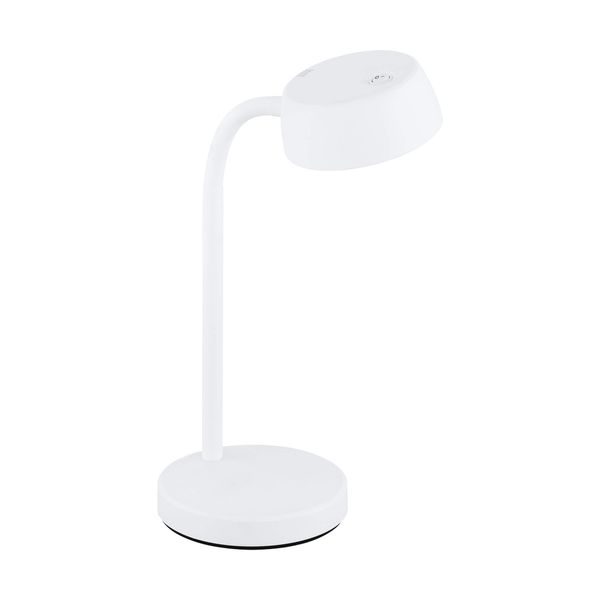 Table Desk Lamp-Colour Plain White-Rocker Switch-Bulb LED-4.5W Included - Side Console Free Standing Base Bedside Task Base Set