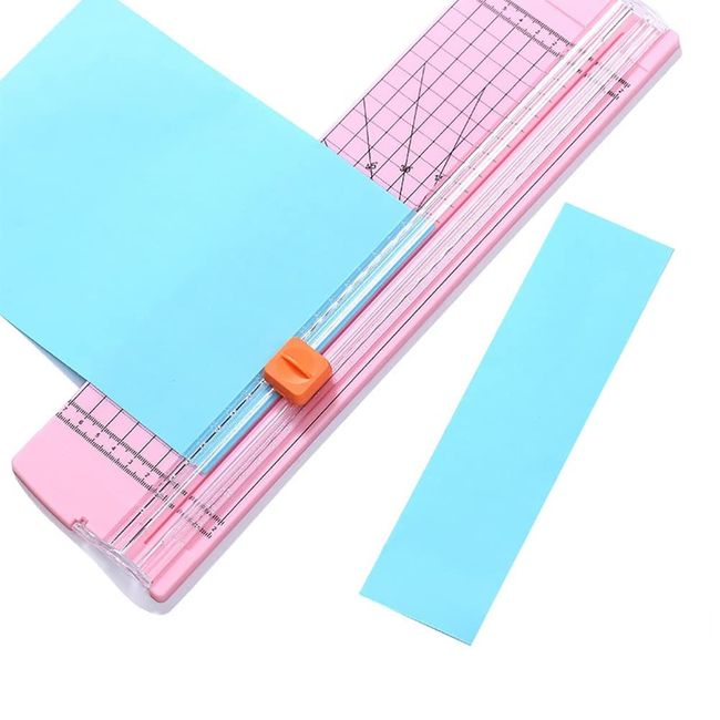 Seven cat a4 Slide Cutter, Paper Cutter, Cutter, Standard Cutting for Cardboard, Paper, Photo, Labels, Lightweight Mini Slitting Machine, Slide Cutter A4 A5, Compatible with Paper, Coupons, Labels, Card Cutters, Business Card Paper Cutters (Pink)