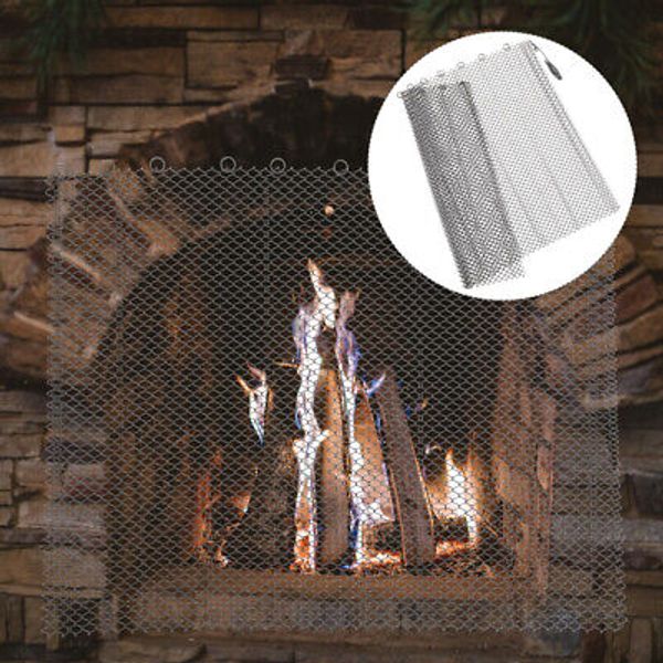 2 Pcs Fireplace Mesh Screens Accessory Hearth Outdoor Curtain