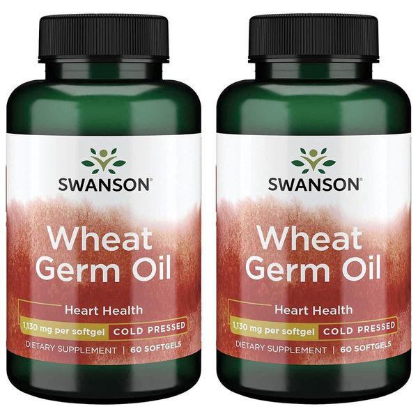 Swanson Cold-Pressed Wheat Germ Oil 1130 Milligrams 60 Sgels (2 Pack)