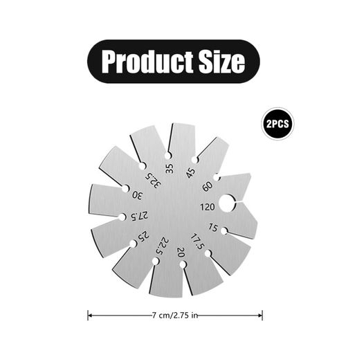 2 Pack Knife Angle Finder Professional Stainless Steel Bevel Gauge Drill Point Sharpening Gage for Woodworking, 15-120 Degree