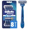 Gillette Sensor3 Comfort Disposable Razors for Men, 8 Count, Lubrastrip Glides Easily Over Your Skin