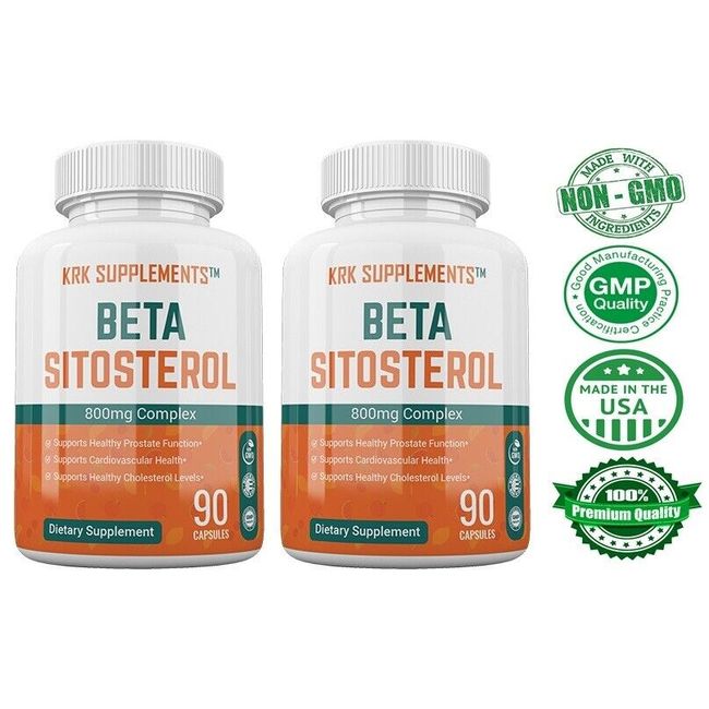 2 NEW Beta Sitosterol 800mg Prostate Super Support Cholesterol Urinary Bladder