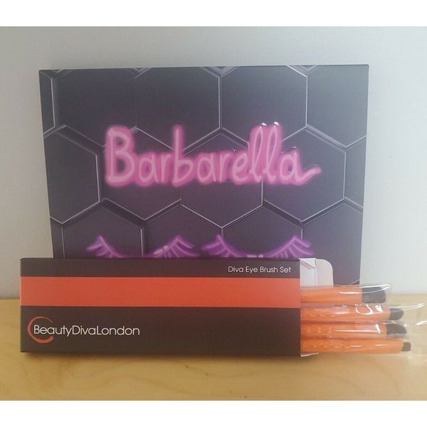 Beebeauty London BARBARELLA Eyeshadow Palette & Beauty Diva London Eye Brush Set