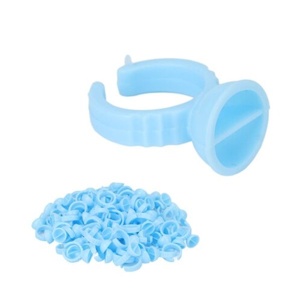 100pcs Flower Glue Rings Disposable Eyelashes Eyelash Extension Glue Cup Supplies Holder Tattoo Ink Rings for Eyelash Extensions Disposable Tattoo Pigment Cup