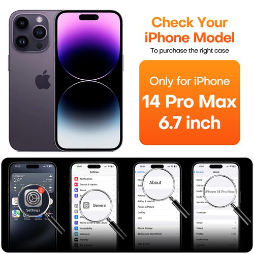 CellEver Magnetic Stand for iPhone 14 Pro Max Case, [Military Grade Drop Tested][Compatible with MagSafe][Built in Kickstand] Translucent Slim Cover with Soft Edge, Navy Blue