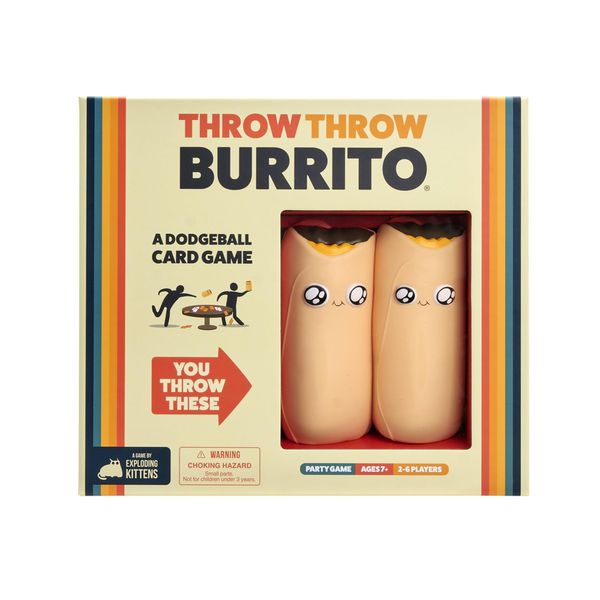 Exploding Kittens Throw Throw Burrito Card Games for Adults Teens & Kids, A Dodgeball Card Game, Lingua Inglese