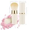 2 Pack Retractable Makeup Brush Telescopic Face Brush Retractable Face Kabuki Brush Round Powder Travel Makeup Brushes Powder Foundation Blush Portable Makeup Brush (Black And White)