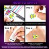 Neon Temporary Tattoo - 120+ Assorted Designs Glow in the Dark Neon Temporary Tattoo, UV Blacklight Neon Glow Fake Tattoos Rave Festival Accessories for Women Party Supplies (Black)