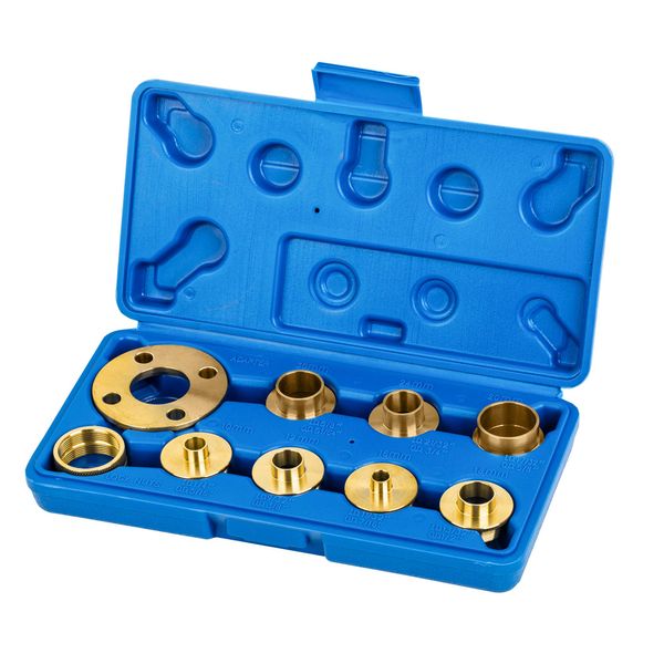 KATSU 10Pcs Template Router Guides Kit mit Kontermutteradapter, Template Guide Bushing Kit für Cut-Out Work Reinigungsarbeiten Schwalbenschwanzarbeit Scharnierfräsen