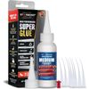 2 Oz. Medium CA Glue (Premium Cyanoacrylate Super Glue) with Extra Cap and Mi...