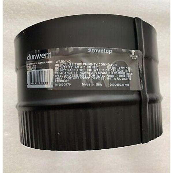 1X DURAVENT Chimney Stovetop  Pipe Adapter 6 inch