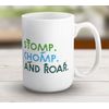 Shopagift Funny Dinosaur Mug Stomp Chomp and Roar White 15oz Large Ceramic Cup