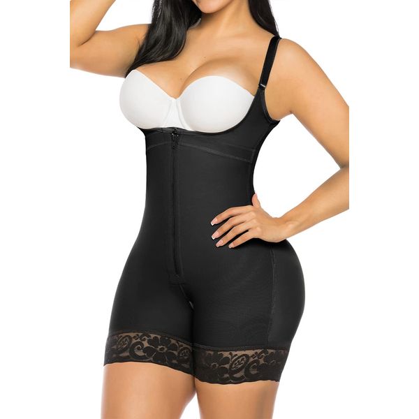 YIANNA Fajas Colombianas Shapewear for Women Postparto Postpartum Tummy Control Body Shaper Butt Lifter Bodysuit Black,YA7212-Black-M