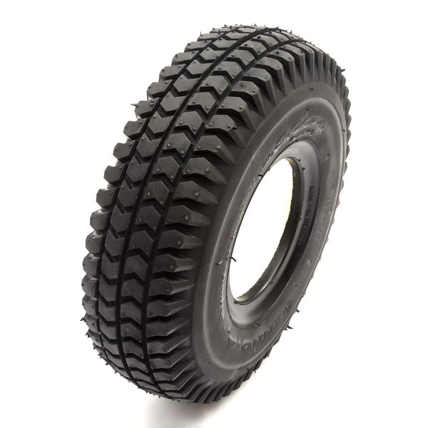 2 Solid PU Tyre 3.00-4 4 Inch Black Puncture Proof Fits Mobility Scooter Block Tread