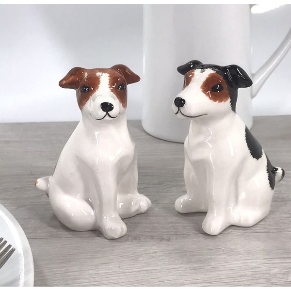 Novelty Jack Russell Ceramic Salt & Pepper shakers Cruet Set Novelty Dog Lover Gift, Boxed (Jack Rusell Terrier)