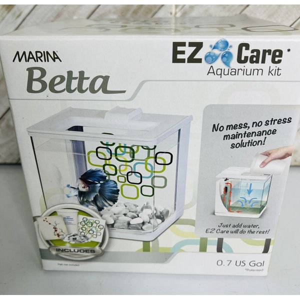 Marina Betta EZ Care Aquarium Kit Betta Fish Tank 0.7 Gal Pet Tank