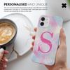 Tirita Personalised Phone Case Cover Compatible with iPhone 12 & 12 Pro - [01 - Purple Clouds with Initial]