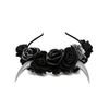 Handmade Black & Silver Devil Horns Headband