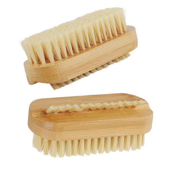 Nail Brushes for Nail Art Set 2pcs Bamboo Brush for Clean Nails Small Clean Brushes for Fingers Nail Brushes for Gel Nails Finger Scrubbing Brushes for Toes Nails Fingertips Hands, Home & Salon Use