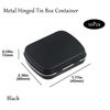 Geesatis 10pcs Black Metal Hinged Tin Box Container,Rectangular Empty Tinplate Storage Box Containers,Small Storage Container with Lid (2.36" L*1.77" W*0.59" H)