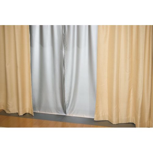 Meiwa Gravure Thermal Insulated Curtain Liner (Blackout Type), 59.1 x 88.6 in (150 x 225 cm), Set of 2, Gray, Thermal Insulated Curtain, 150 x 225GY