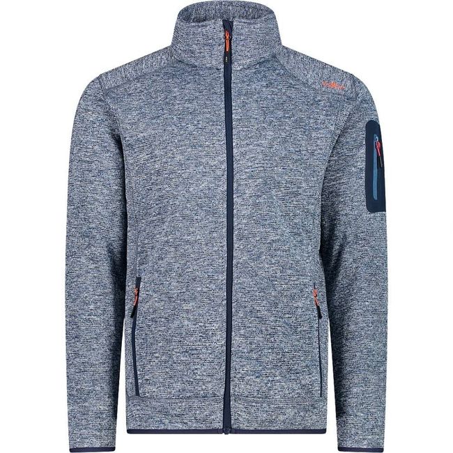 CMP - Knit-Tech-Fleecejacke für Herren, Blauer Tintensturm-Orange, 50