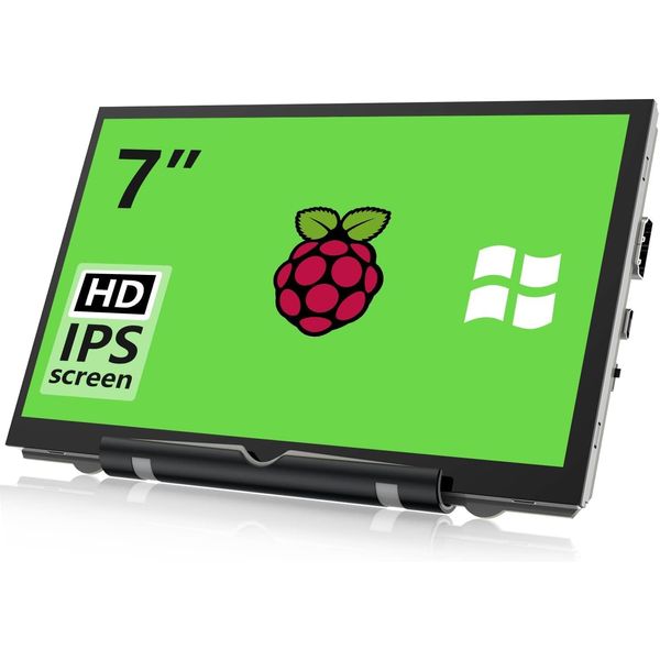 HAMTYSAN 7 Zoll Mini Monitor Externes Display 800x480 IPS Bildschirm Kleiner HDMI für Raspberry Pi 400/4/3/2/Zero/B/B+ Jetson Nano Win11/10/8/7 (Non-Touch), VGA