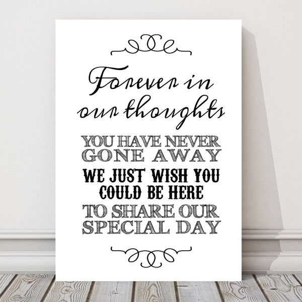 Wedding In Loving Memory Memorial Table Sign (CC) (White)