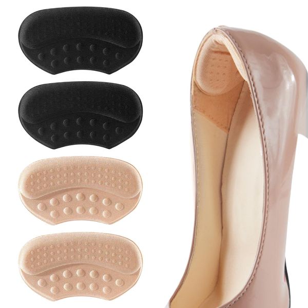 2 Pair Heel Pads, Heel Grips Heel Cushion Pads Self Adhesive Heel Pads, Shoes Too Big Inserts Heel Cushion Liners Self Adhesive Shoe Protectors Heel Grips for Women Men Most Shoes